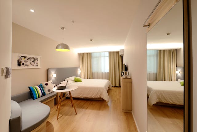 A clean bedroom interior.