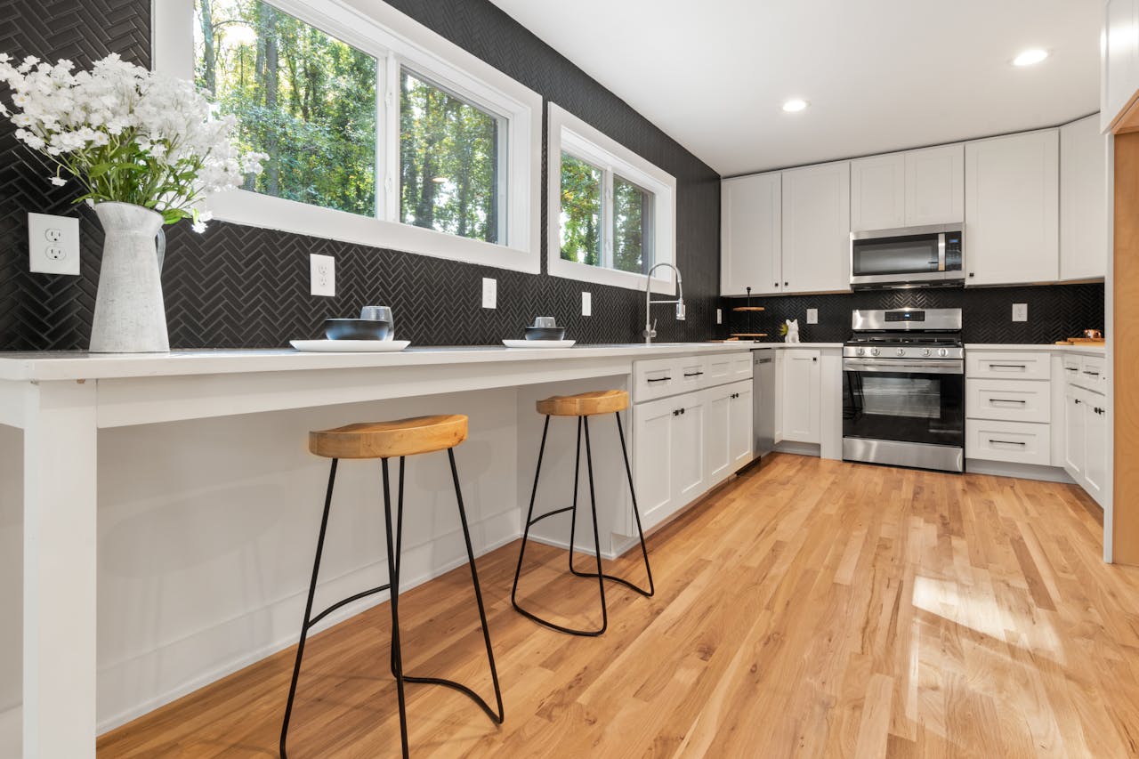 a new modern white kitchen